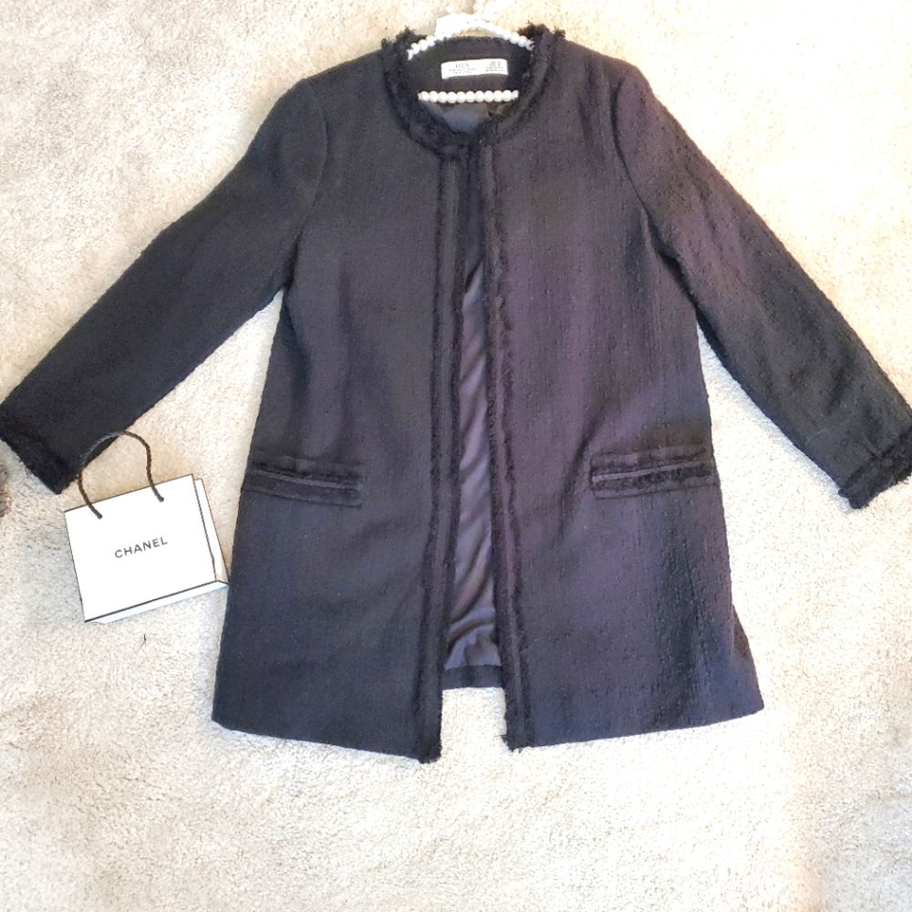 Classic black tweed coat